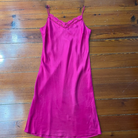 ECI New York 100% Silk Magenta Pink Lace Slip Dress - Sz 8 💚🎀 - Picture 9 of 13